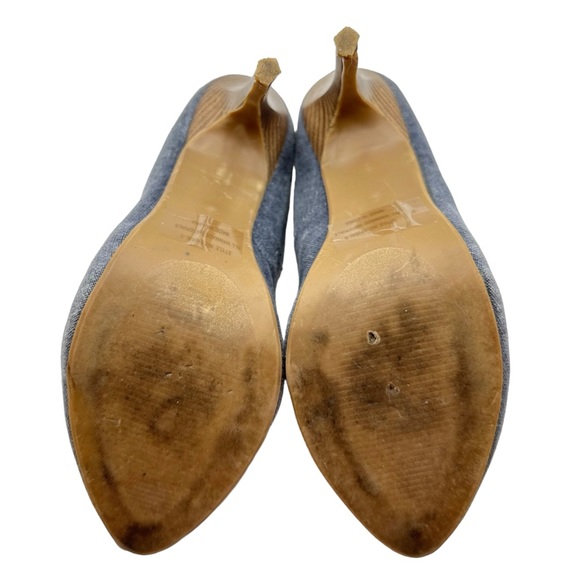 Miss Me Y2K Vintage Spiral Pointed Toe Platform Denim Wooden Stiletto Pump Heels - Picture 8 of 13